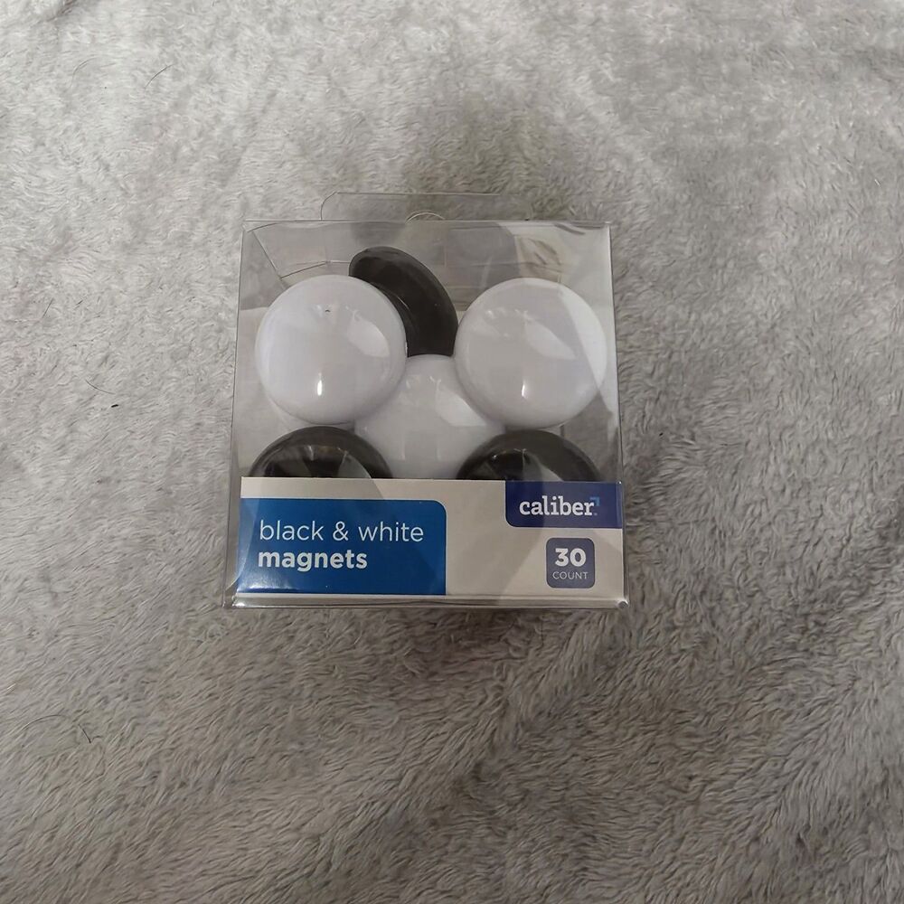Caliber Black & White Magnets Novelty Plastic Magnetic 30-Pack V-31936 NEW